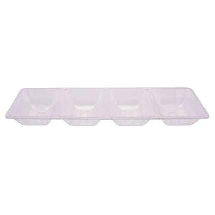 Clear Rectangular 4-Compartment Tray | 1 ct