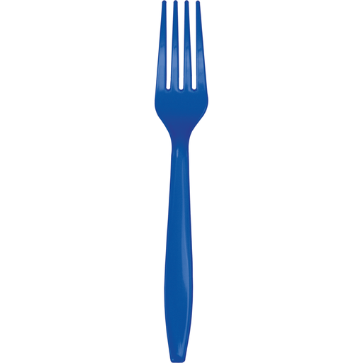 Cobalt Blue Premium Plastic Forks | 24ct