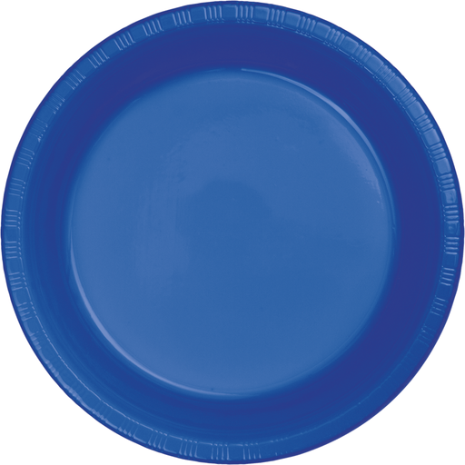 Cobalt Plastic Plates 10in | 20ct