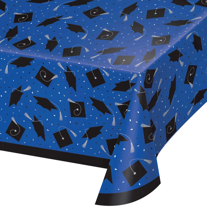 Cobalt Tablecover Plastic School Spirit | 1ct