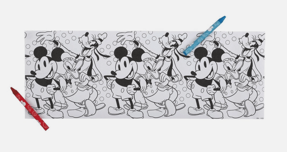 Coloring Roll Crayon Mickey Mouse - Party Supplies