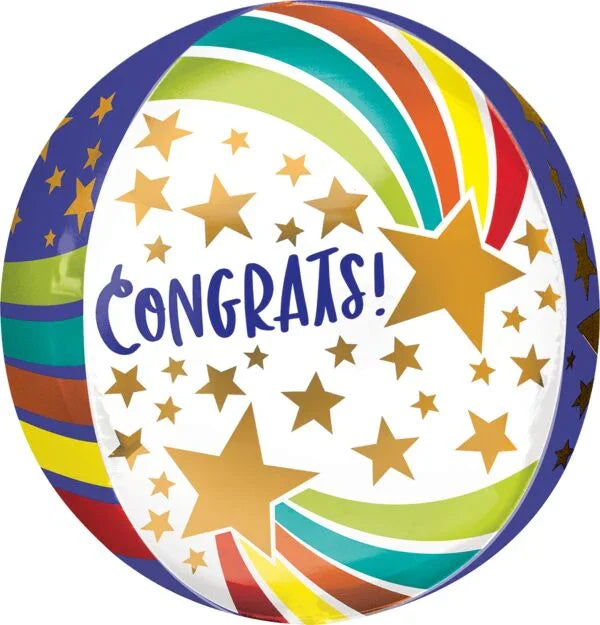 Congrats Stars Orbz Balloon 15" | 1ct - Zurchers