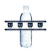 Clear plastic water bottle with navy and white Copper Hills Grizzlies logo bands and shield emblems wrapped around the middle section.