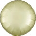 Pale yellow round foil balloon with a satin finish and radiating vertical ribbed texture throughout the surface.