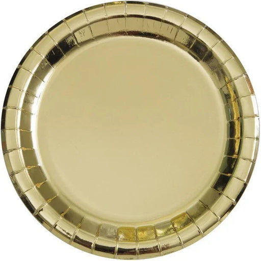 Gold Foil Round Paper Plates 9" | 8ct