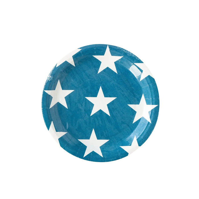 Hamptons Navy Star Round Paper Plates 9" | 8ct - Zurchers