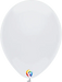 White oval latex balloon with a colorful logo at the base, shown against a plain background.