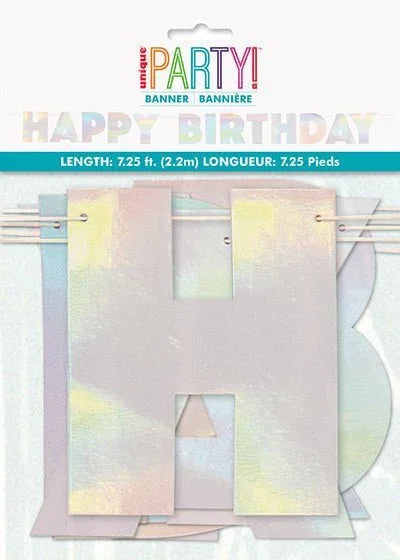 Iridescent  Happy Birthday Letter Banner  | 1ct