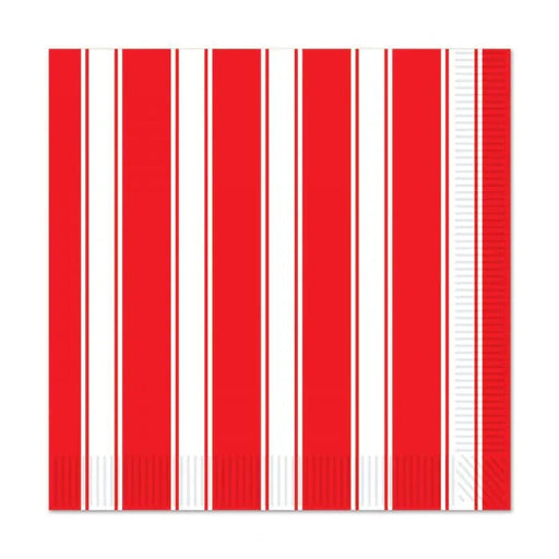 Carnival Striped Red & White Luncheon Napkins 16pk | 1ct