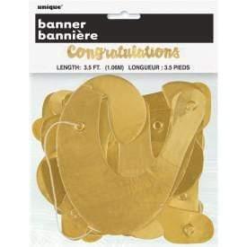 Gold Script Congratulations Letter Banner  | 1ct