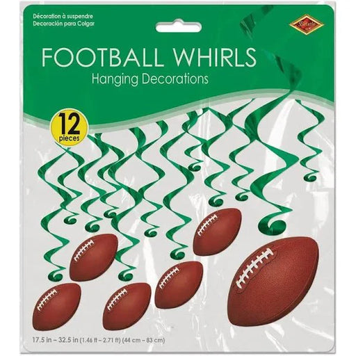 Football Hanging Swirl Decorations | 12pc