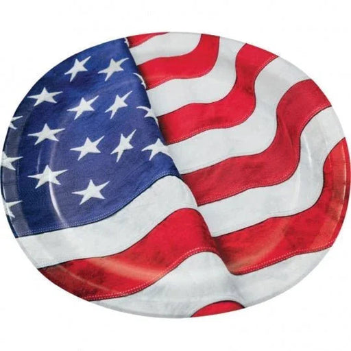 Patriotic Flag Oval Paper Platters 8pk | 1ct