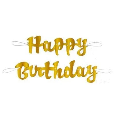 Gold Script Happy Birthday Letter Banner  | 1ct