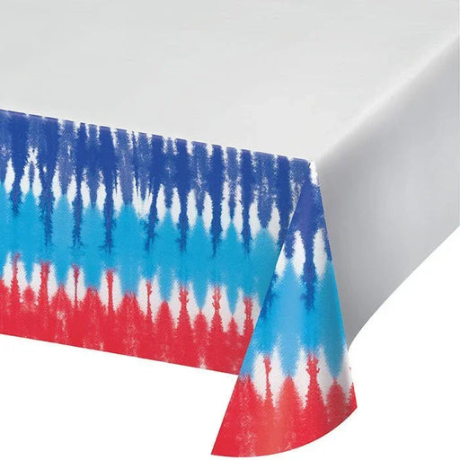 Patriotic Tie Dye Paper Tablecloth | 1ct