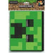 Minecraft creeper face party mask featuring pixelated green and black squares in a classic video game style design.