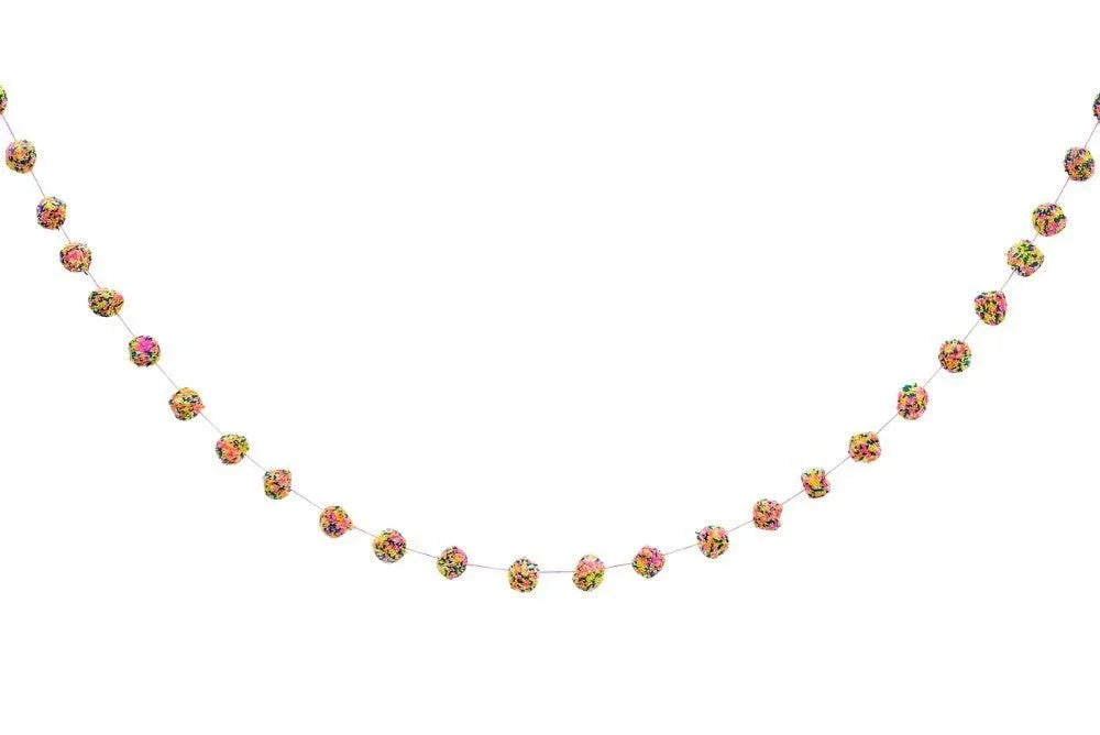 White, Pink, & Turquoise Sprinkles Wool Garland 6ft | 1ct - Zurchers