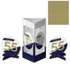 Three navy blue and gold 55th birthday celebration centerpiece stands with ribbon banners and matching circular stickers, displayed with a gold numbered pattern sheet.