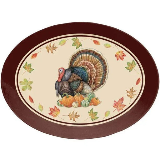 Fall Turkey Plastic Serving Tray | 1 ct