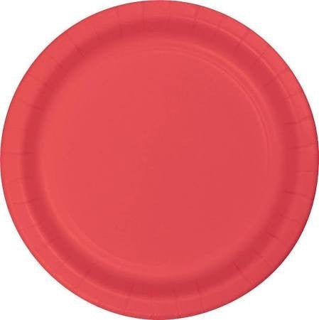 Coral Paper Dinner Plates 10'' | 24ct