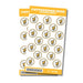 Cottonwood High School sticker sheet featuring 36 circular gold and white stickers with a bucking horse logo, each measuring 1 inch in diameter.