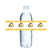 Clear plastic water bottle wrapped with yellow and white Cottonwood Colts band featuring gold horse head logos and repeated text.