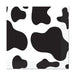 White lunch napkins with black cow spot pattern arranged in a square layout, 16 count package.