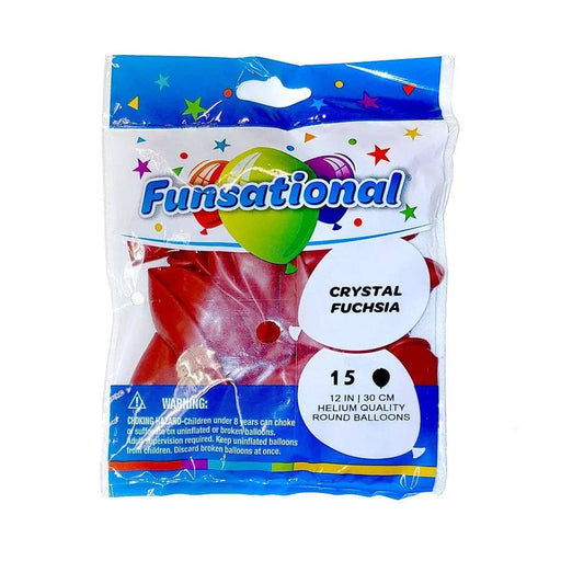 12" Funsational Latex Balloon Pack, Crystal Fuchsia | 15 ct