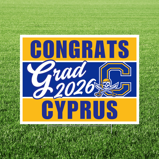 Cyprus UT Grad Yard Sign 18x24" | 1ct