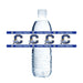 Water bottle label featuring Cyprus Pirates branding with blue and gold "C" logos and skull crossed swords emblem repeated across white bands wrapping around a clear plastic water bottle.