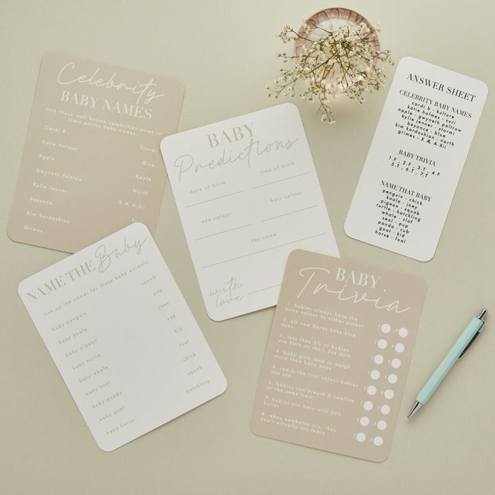Neutral Baby Shower Activity Card Game Set | 24ct