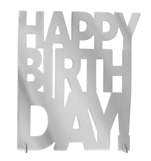 Dance Party Silver Happy Birthday Decoration Centerpiece | 1ct