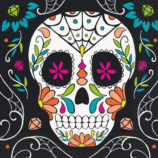 Day of the Dead Skull Lunch Napkins | 20 ct