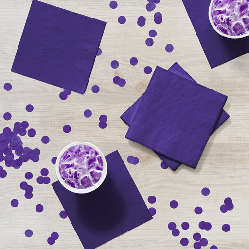 Deep Purple Beverage Napkin | 50ct