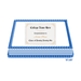 Blue-bordered rectangular edible cake image with white center panel featuring a customizable graduation diploma design in black and gold text, measuring 8 inches by 10 inches.