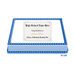 Blue rectangular cake with scalloped edges and white stripes, topped with an edible image featuring a graduation diploma design with gold decorative corners, measuring 8 inches by 10 inches.
