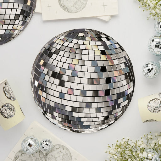 Disco Party Foil Paper Plates | 8ct