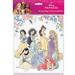 Package of eight Disney Princess loot bags featuring illustrated princesses including Snow White, Jasmine, Belle, Cinderella, Rapunzel, Ariel, and Mulan surrounded by colorful flowers on a white background with a pink header.