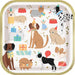 8ct 9in Dog Square Plate Paw Party