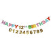 Multicolor Happy Birthday Custom Age Banner | 1ct