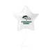 White star-shaped foil balloon featuring a green and white horse logo at the top with "CONGRATS NAME!" printed in green text below.