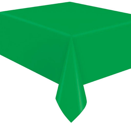 Emerald Green Plastic Flannel Back Tablecover 54"x108" | 1ct