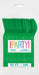 Package of 50 heavy-duty emerald green spoons with curved handles, labeled "Unique Party" and marked as reusable and dishwasher safe.