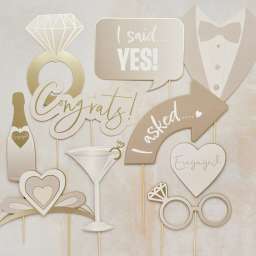 Engagement Photo Booth Props Set | 10ct