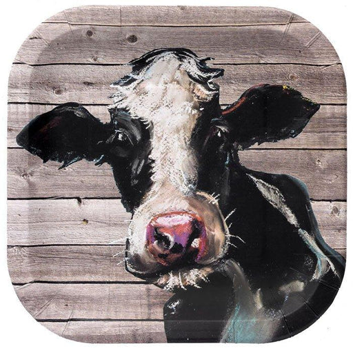 Farm Table Cow Square Plates 9" | 8 ct