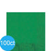 Bright green paper napkins with a textured surface, packaged as a 100-count bundle for parties and events.