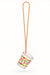 Colorful beaded necklace in orange with a striped shot glass pendant featuring red, yellow, and green bands and "Fiesta" text.