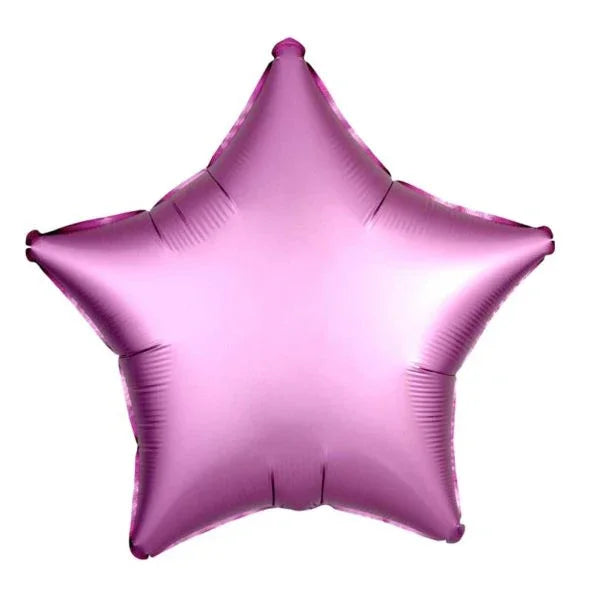 Flamingo pink star-shaped foil balloon for party decorations at Zurchers.
