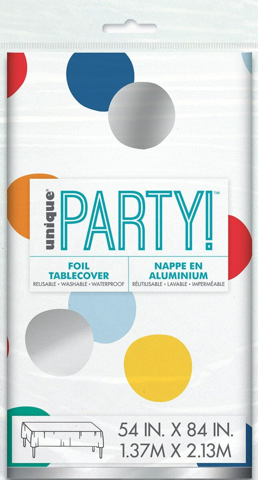 Foil Happy Birthday Dots Tablecover | 1ct