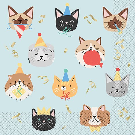 Foil Paw Party Lunch Napkins | 16ct