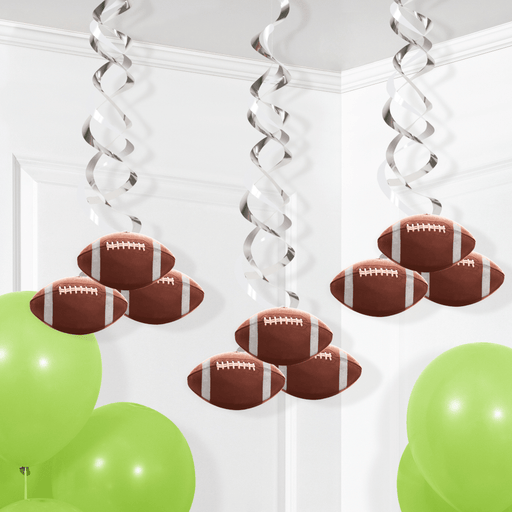 Football Swirl Hanging Decorations – Game Day Ceiling Decor | 1ct